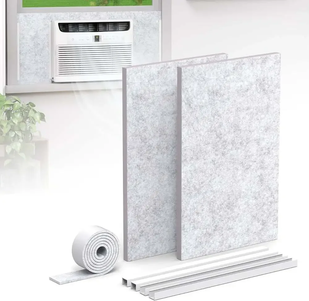 Window Air Conditioner Side Insulation Foam Panels with Felt Layer 9X16.5 Inches